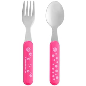 Kit Talheres Aço Inox Hot & Cold Rosa - Fisher Price