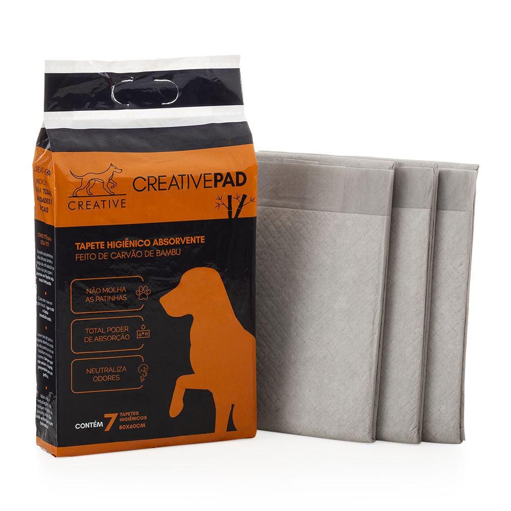 Tapete Higiênico Carvão Ativado Neutralizador 60x80cm 7Un