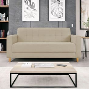 Sofá 2 Lugares 180cm Suede Dallas Maranata Estofados Bege