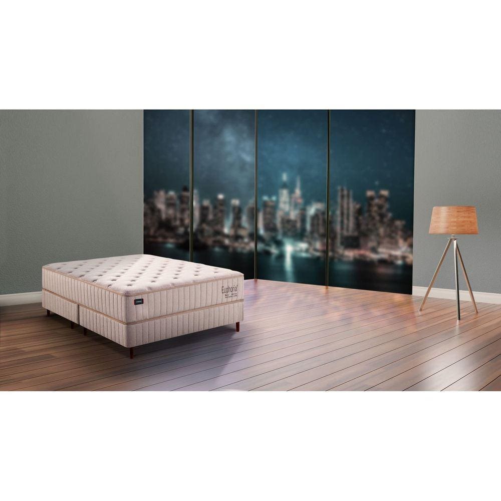 Colchão Gel Sense Solteiro Molas Ensacadas 88x188x34cm Euphoria Bege