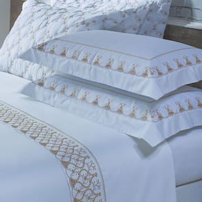 Jogo Cama Lençol Garland Queen Bordado 100% Algodão Acetinado 400 Fios 4 Peças - Branco