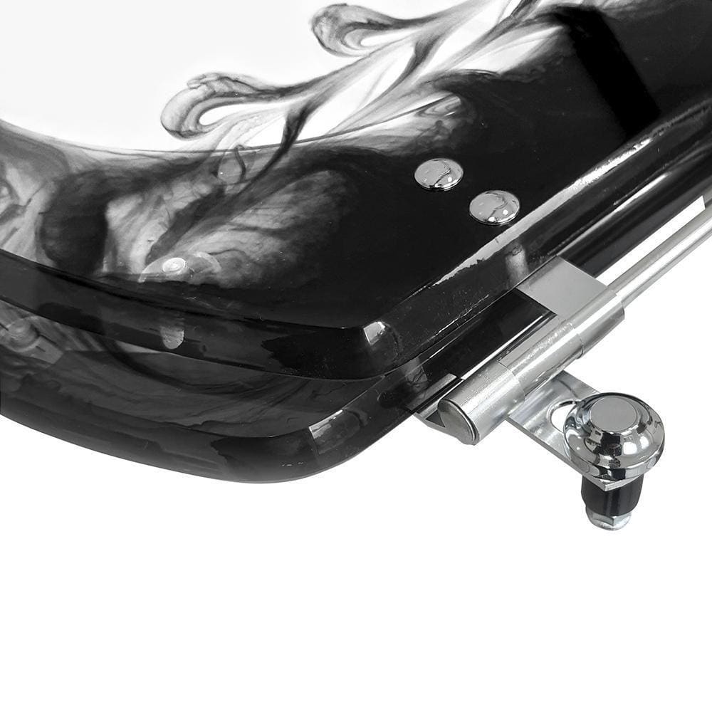 Assento Sanitário Poliester Square Preto Borboleta Vermelha