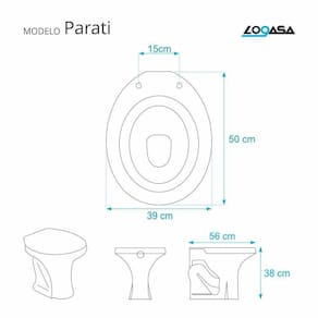 Assento Sanitario Parati Preto Para Vaso Logasa
