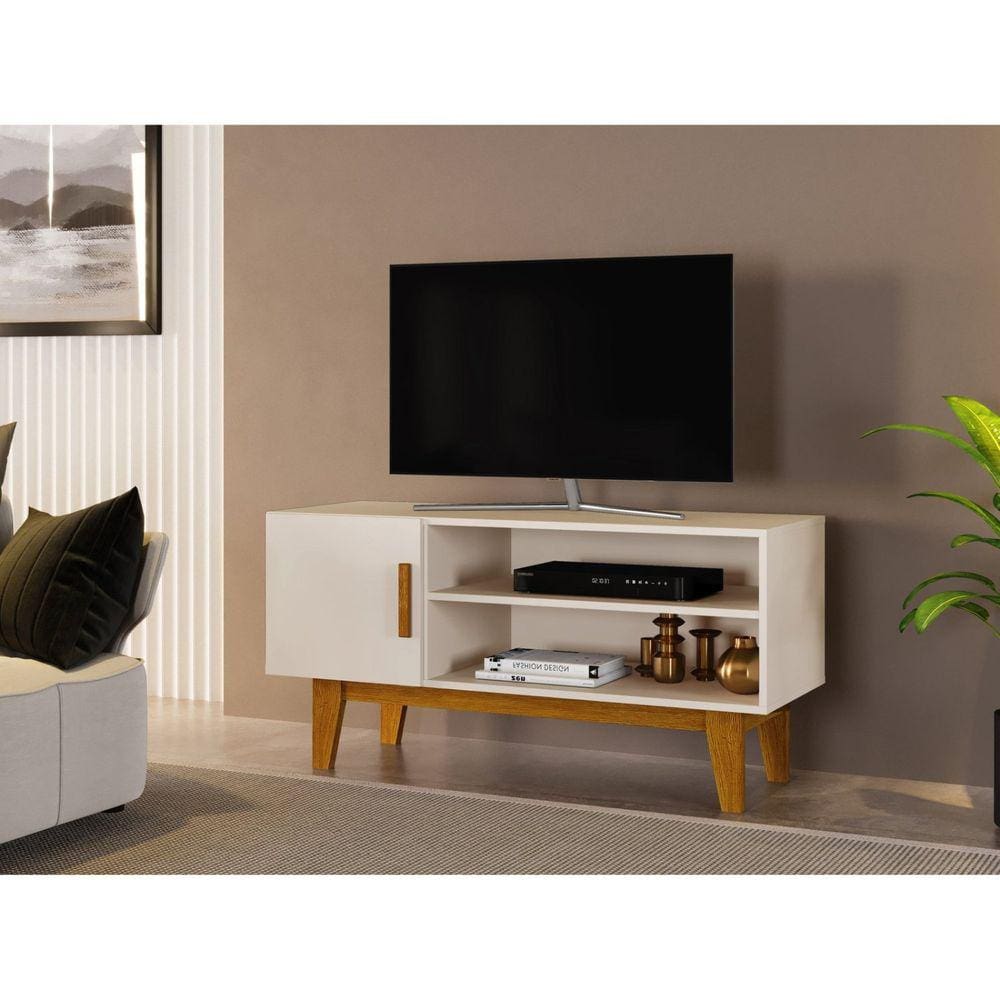 Rack para TV Até 42 Polegadas Denver Off White/Marromle