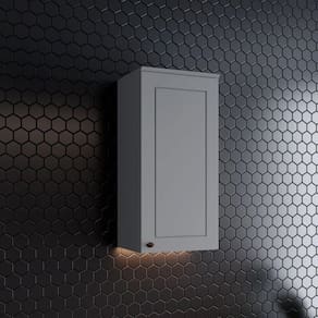 Armário Aéreo 1 Porta 40cm Emily Espresso Móveis Cinza