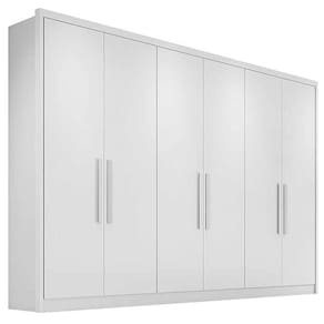 Guarda Roupa Robust Casal Sem Espelho 6 Portas 8 Gavetas Novo Horizonte Cor Branco
