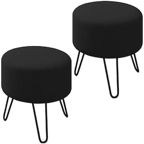 Kit 2 Puff Puf Para Sala Pes Metal Small Veludo SL 944 Peer