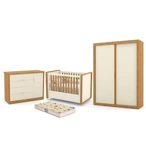 Dormitório Tutto New 2 Portas, Cômoda 1 Porta, Berço com Colchão D18 - Matic Móveis