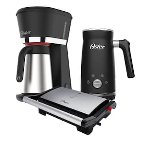 Kit Black Inox Oster - Cafeteira - Espumador De Leite - Mini Grill 220V