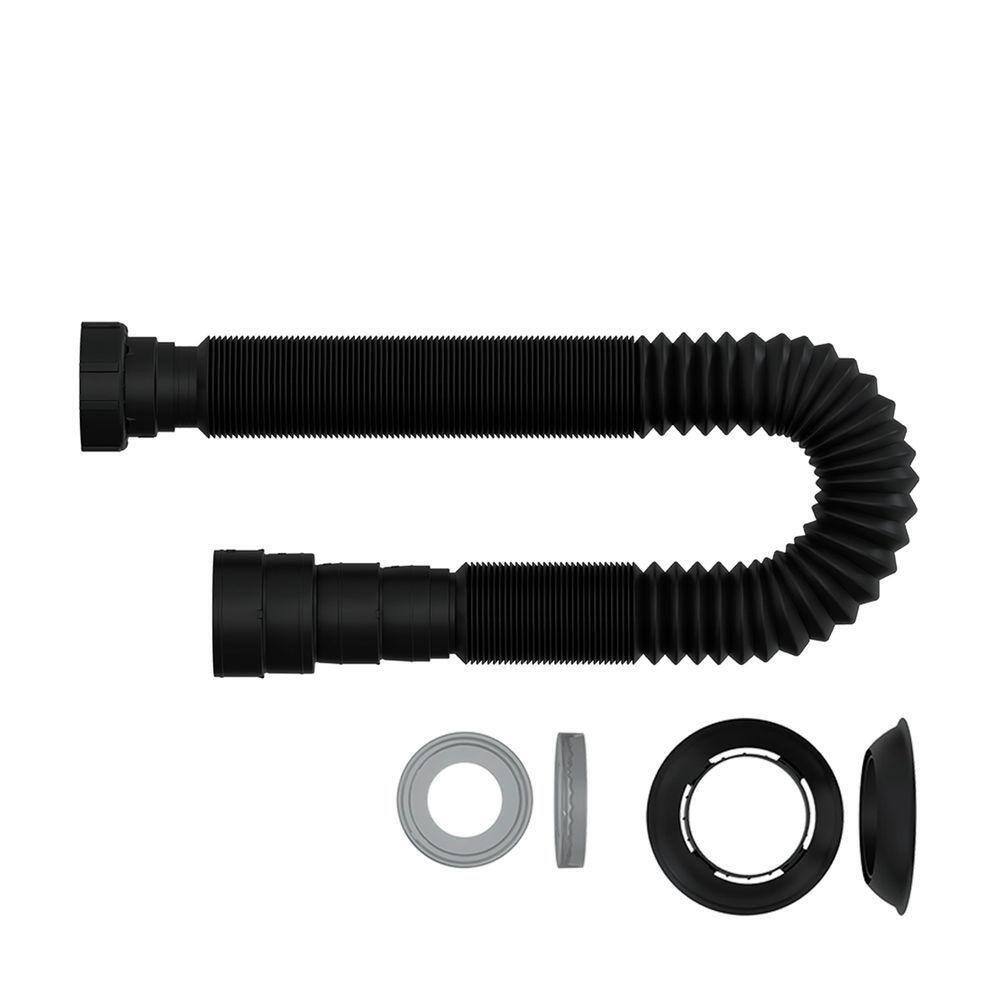 Sifão Flexível Blukit Tubo Extensivo 1,1 Metros Universal Preto