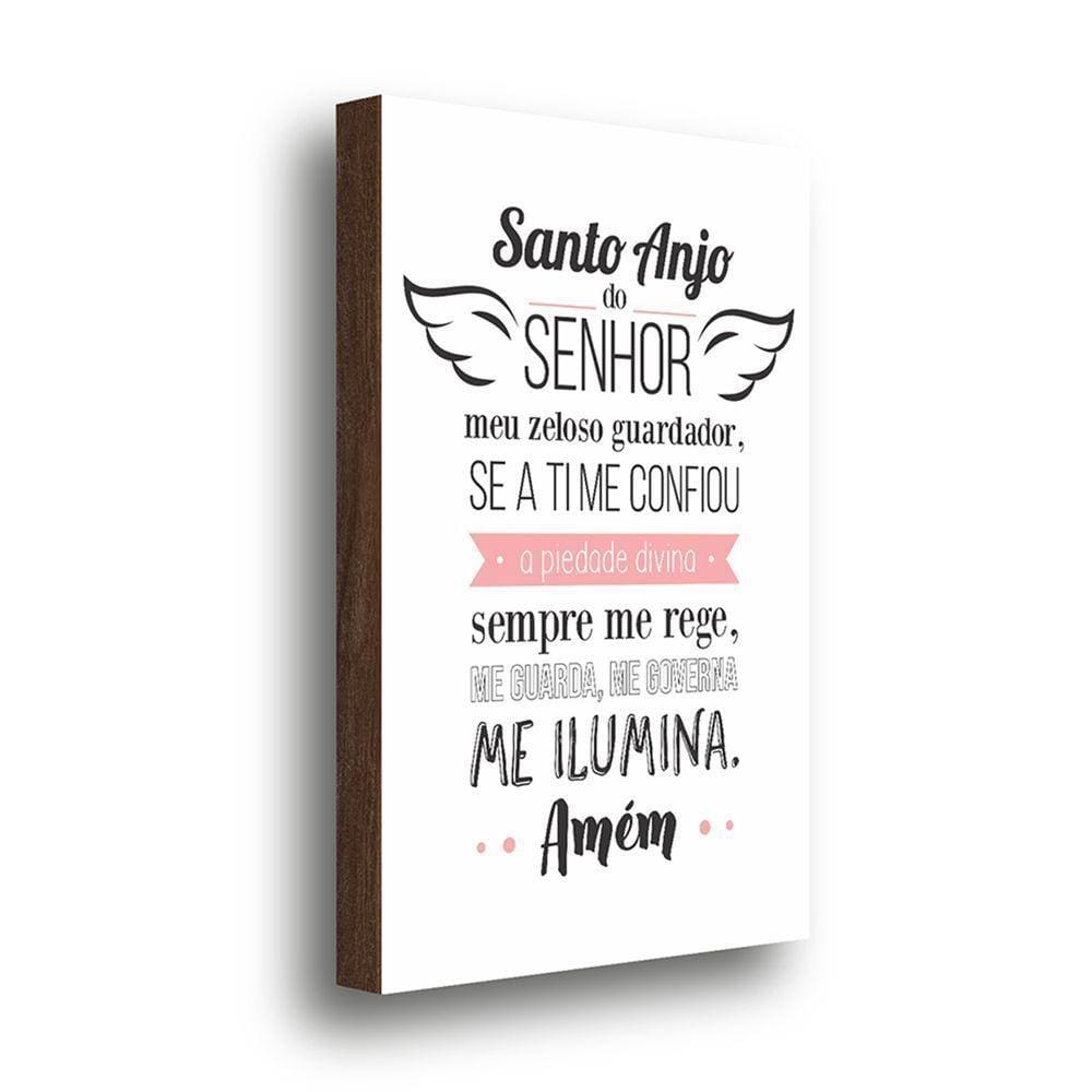 Quadro Decorativo Santo Anjo Do Senhor Rosa 40x60cm