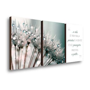 Kit 3 Quadros Decorativos Dente De Leão Frase Família 40x60cm
