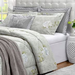 Edredom Queen Butterfly Micropercal 7 Peças Cinza