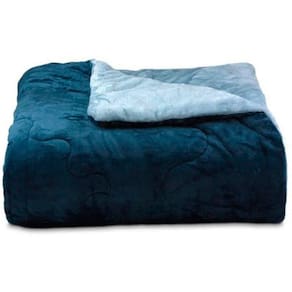Edredom Buettner Queen Plush Flannel Dupla Face 240Mx260M Azul Jeans Escuro E Azul Jeans Claro