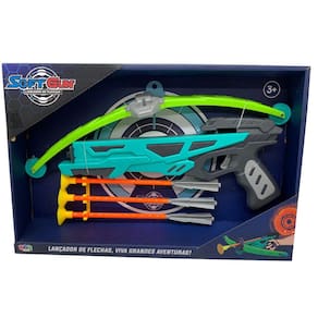 Arminha Crossbow de Brinquedo Lança Flechas Com Alvo Soft Gun Infantil
