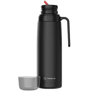 Garrafa Térmica 100% Inox R-evolution Preto Hub 1l Com Nova Rolha Clickmate Termolar única único