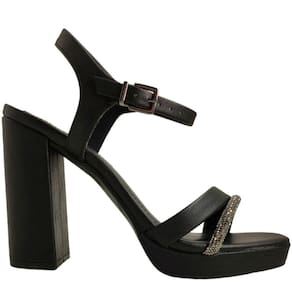 Sandália Feminina Casual Salto Alto com Strass Ramarim 2357202