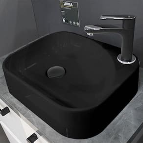 Cuba para Banheiro em Mármore Sintético Libra Cozimax Preto