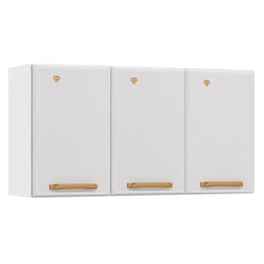 Armário Aéreo Cozinha Modulado Diamante c/ 3 Portas 105cm Branco - Telasul