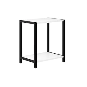 Mesa De Cabeceira Estilo Industrial Mdf E Metalão 44cm Branca