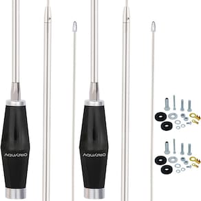 2 Antena Px Mini Maria Mole Inox 1,40m Alongador 60cm Parafusos Anti-furto