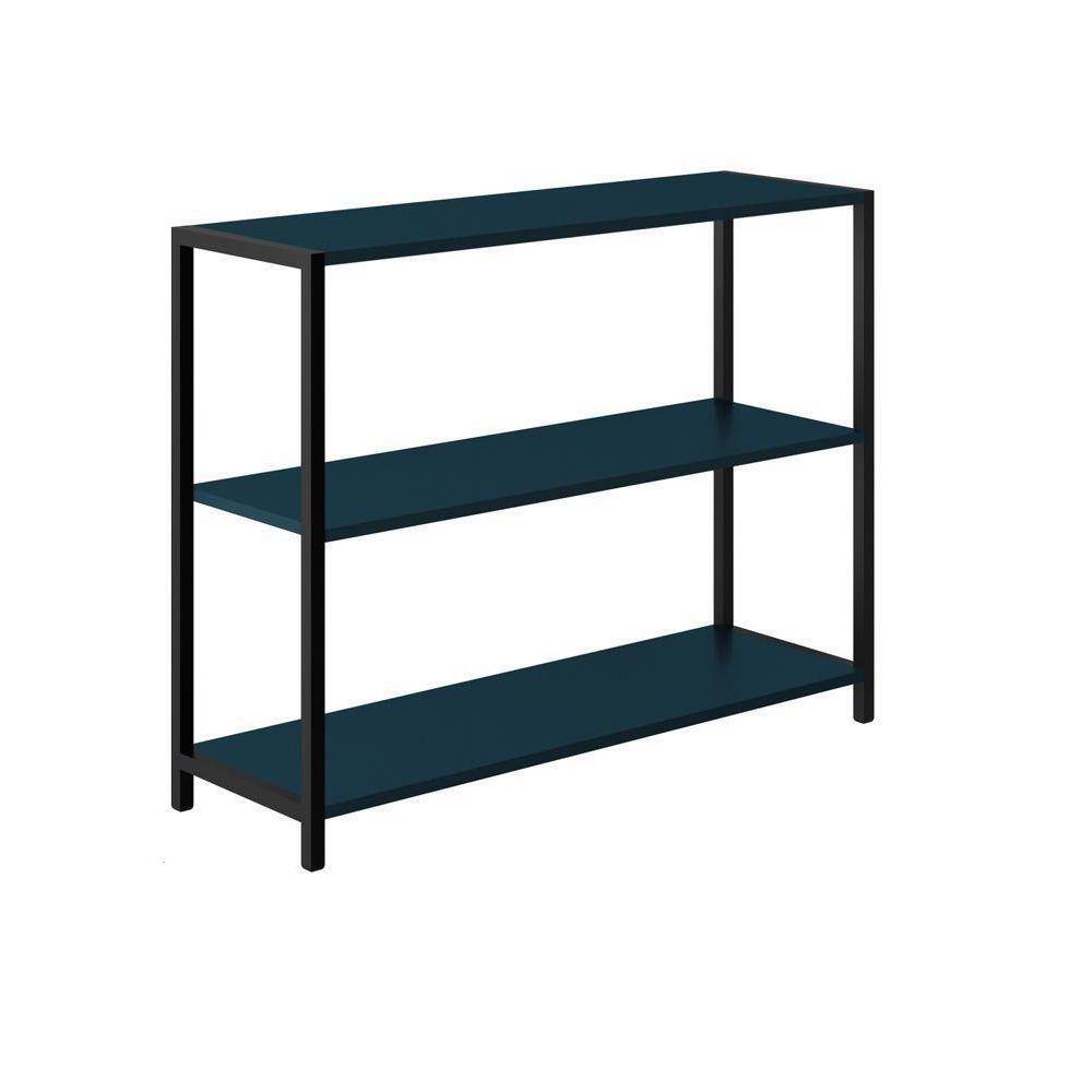 Estante Prateleira Estilo Industrial 90X72Cm 3 Níveis Azul
