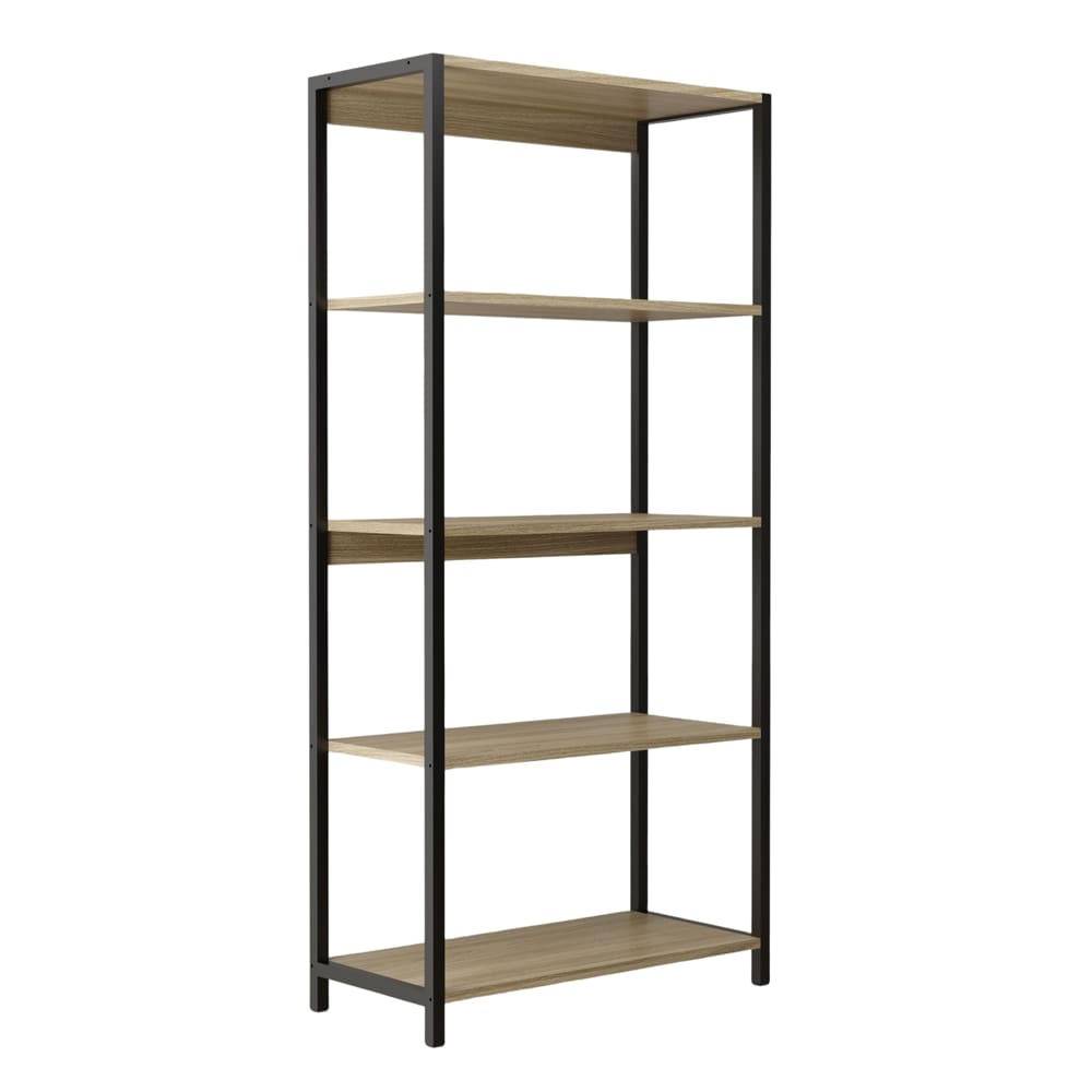 Estante Prateleira Estilo Industrial Ferro e MDF 5 Níveis Cor Nogueira