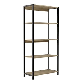 Estante Prateleira Estilo Industrial Ferro e MDF 5 Níveis Cor Nogueira