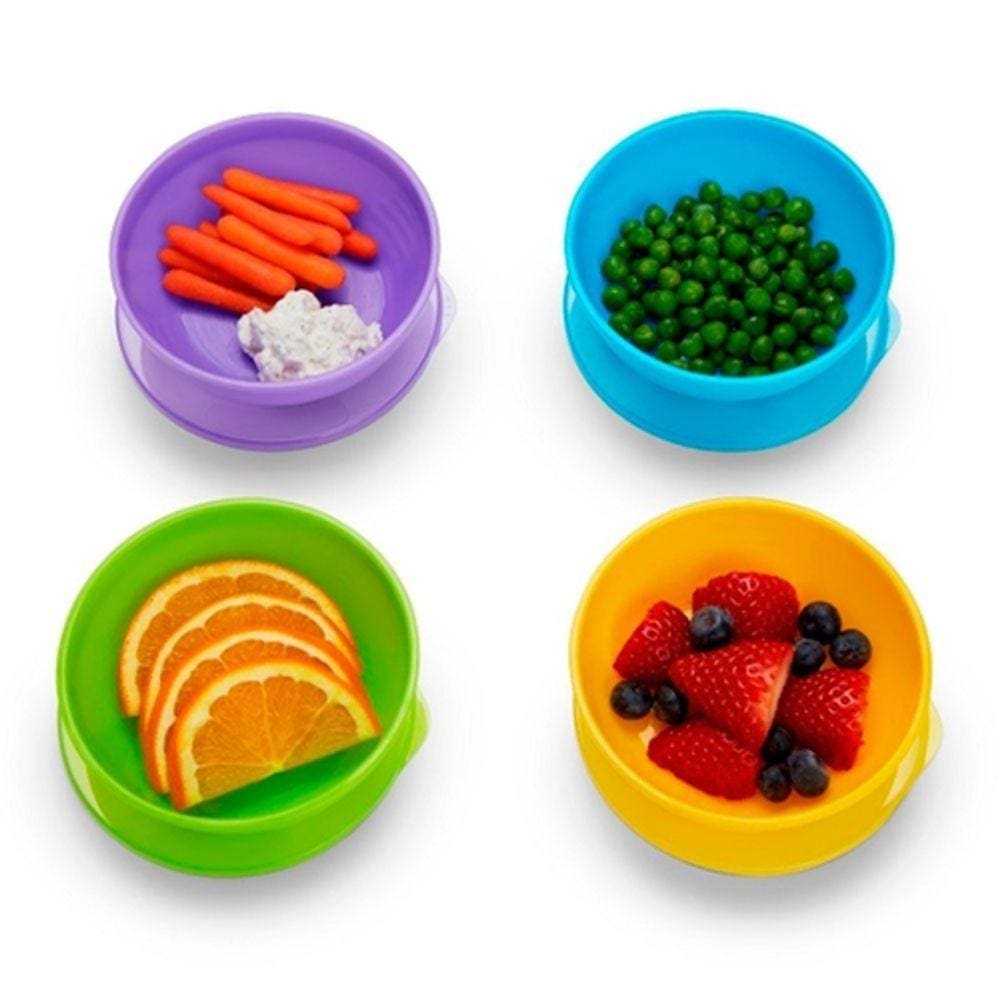 Conjunto Colorido com 4 Tigelas com Tampa e 2 Colheres - Munchkin