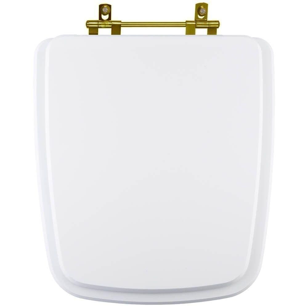 Tampa De Vaso Boss Branco Com Ferragem Dourada