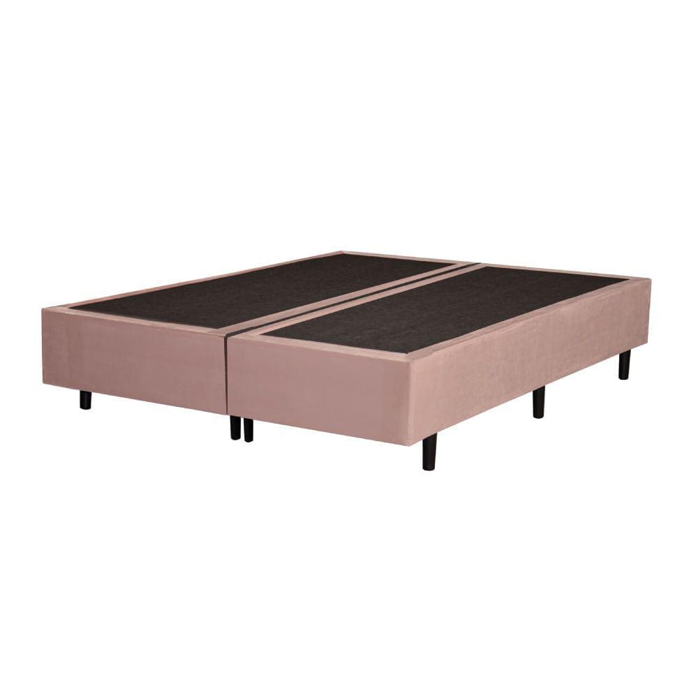 Base Box King Bipartido Suede Rosé