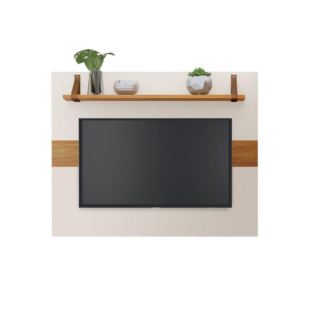 Painel Maldivas MDF Off White/Nature Pra TV até 50 Polegadas