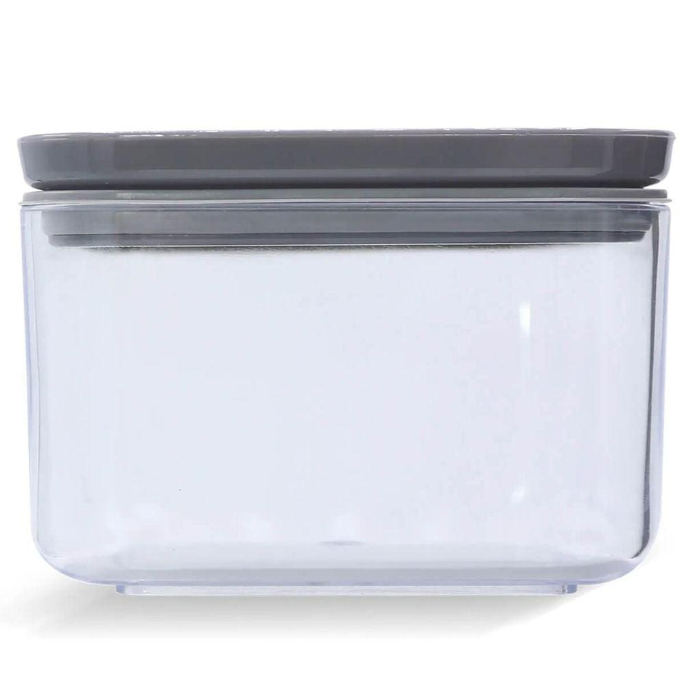 Pote Hermético Plasvale Pequeno 500Ml Cristal Quadrado Para Mantimentos Cinza