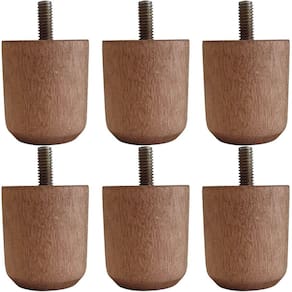 Kit 6 Pés Para Cama De Madeira Baixo 5Cm Para Box Solteiro Casal Queen King