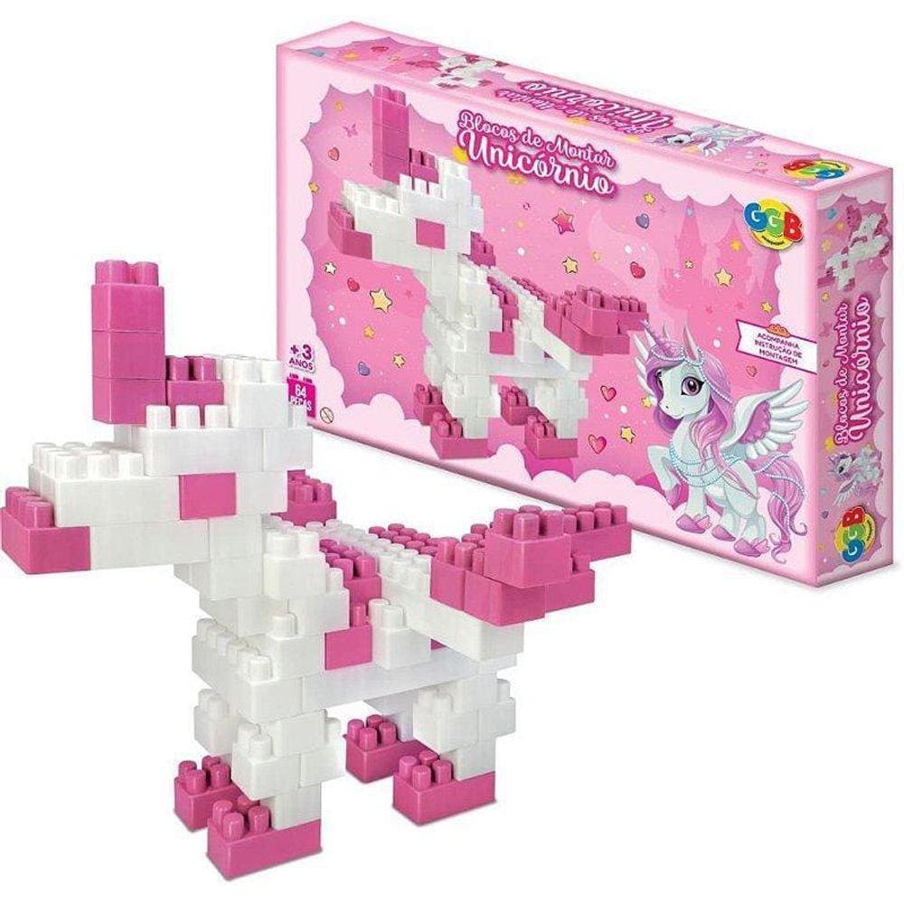 Brinquedo Para Montar Blocos Unicornio