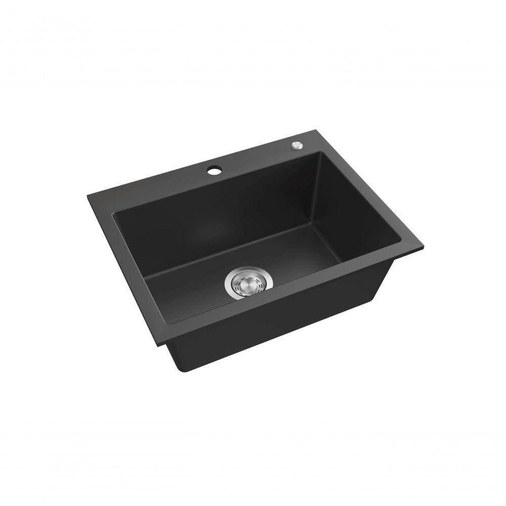 Cuba De Embutir Com Válvula Millare Quartzo Preta - Debacco