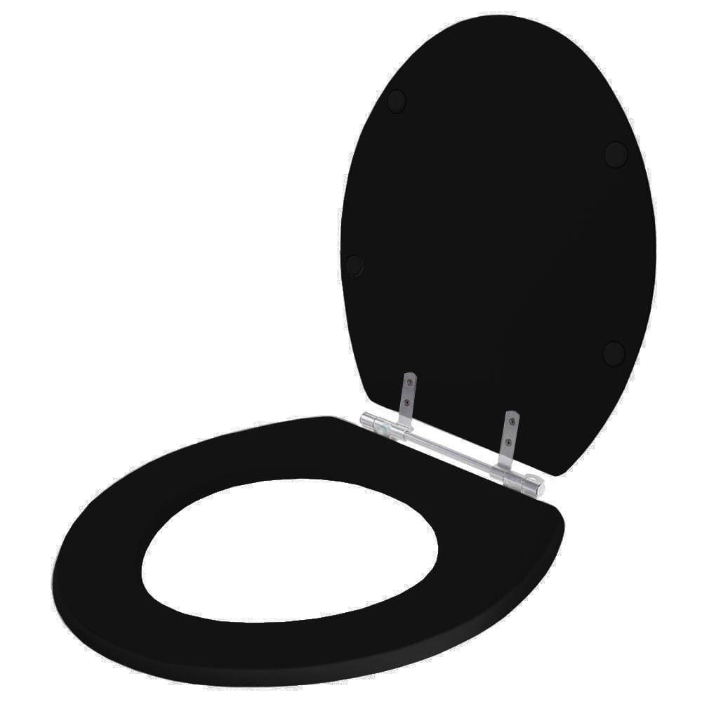 Assento Sanitário Poliester Flamingo Preto Para Vaso Incepa