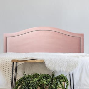Cabeceira King Estofada para Cama Box Curva Luxo com Tachas 193x60cm Rosê/Fumê