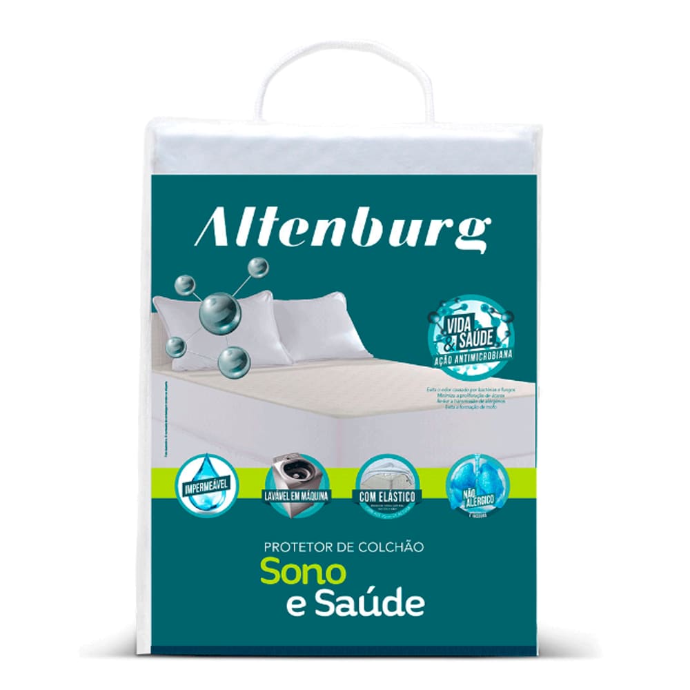 Protetor de Colchão Casal Altenburg com elástico Sono & Saúde Impermeável – Branco