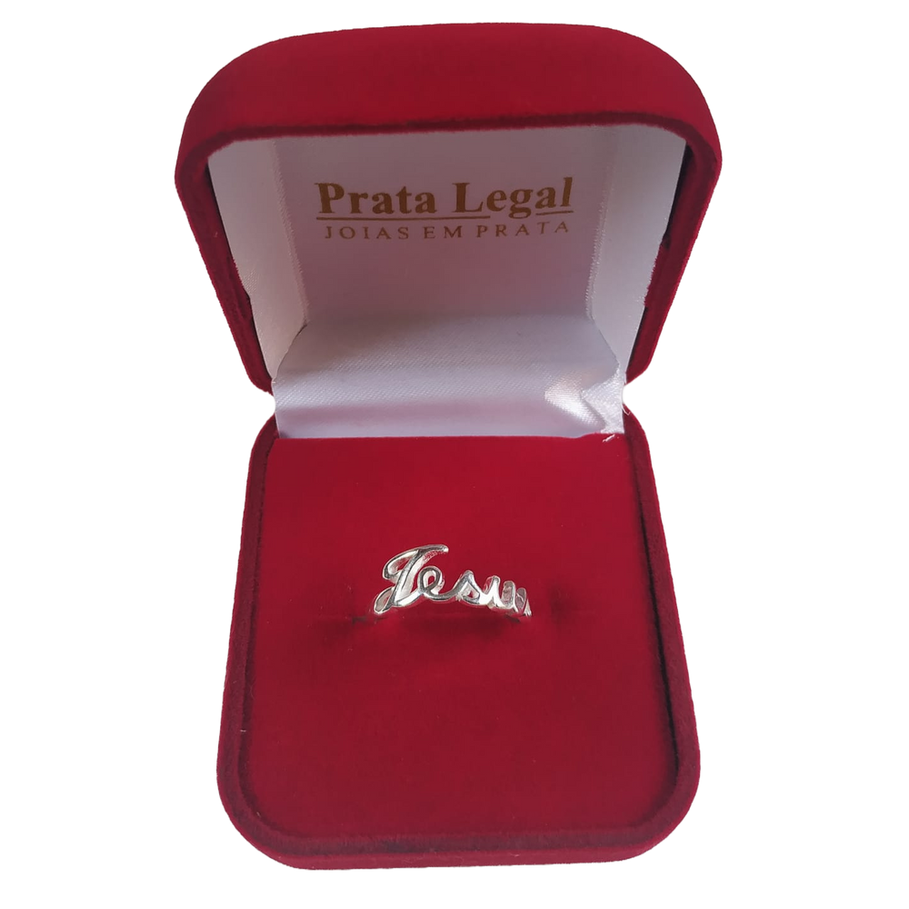 Anel Jesus de Prata 925