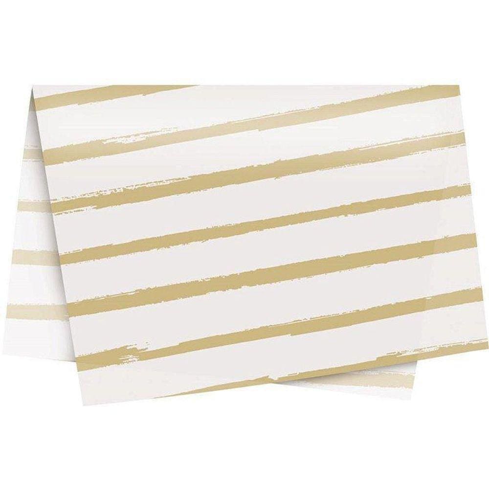 Papel De Seda Listras Aquarela Ouro 49X69 Pct Com 50