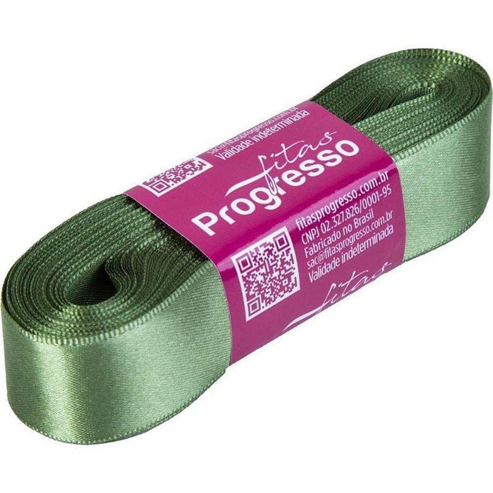 Fita De Cetim 22Mm 10M Verde Militar