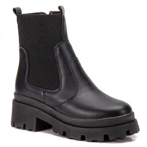 Bota Feminina Tratorada Chelsea Elástico Confortável Moderna