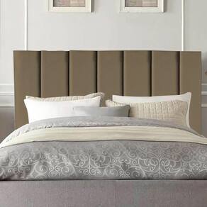 Cabeceira Estofada Cama Box Casal 1,60m Carla Suede Marrom