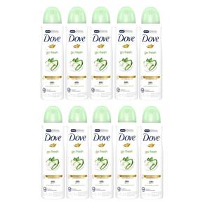 Kit 10 Desodorante Antitranspirante Aerosol Dove Go Fresh Pepino e Chá Verde 150ml