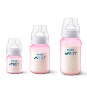 Kit 3 Mamadeiras - 125-260-330ml - Clássica - Rosa - Philips Avent