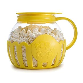 Pipoqueira Microondas, Vidro Borossilicato, Tampa 3-em-1, Lava-Louças, Livre BPA, 3 L, Amarelo