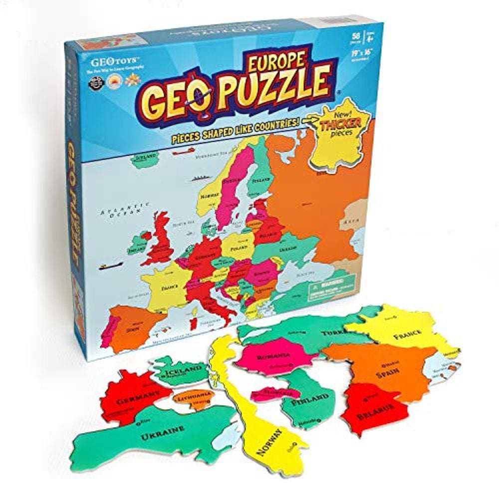 Quebra-Cabeça Geográfico Europa 58 Peças - Educativo 4+