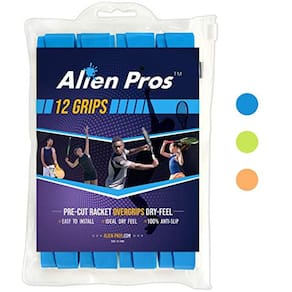 Overgrip para Raquete de Tênis Alien Pros - Seco e Pré-Cortado - Alta Performance (12 grips, Azul Celeste)