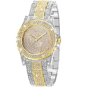 Relógio Feminino de Luxo - Quartzo com Diamantes e Strass